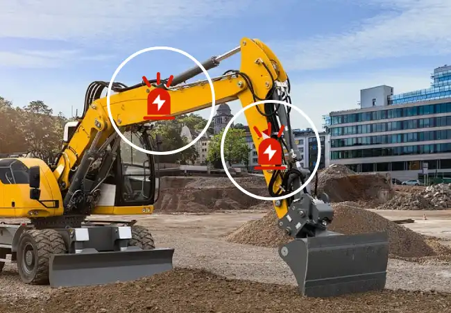 excavator boom and arm