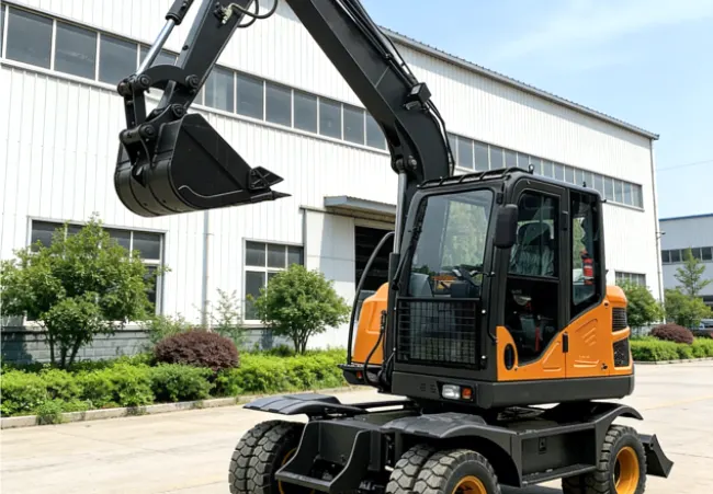 mini excavator with wheels